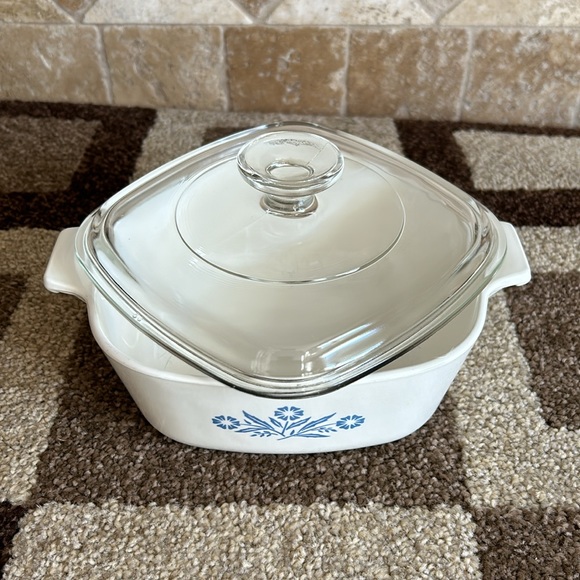 VTG 1960 1 1/2qt Pyroceram Corning Ware Blue Cornflower Casserole Dish W… - Picture 6 of 9